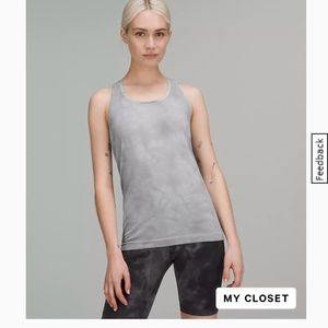 Lululemon swiftly tank 2.0 marble dye rhino grey sz 12